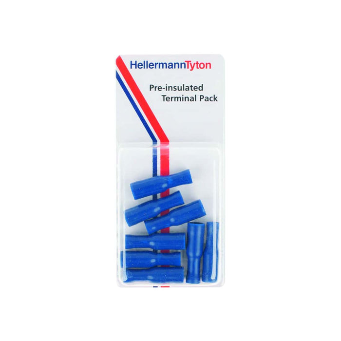 HellermannTyton Terminal Preinsulated Blue Female Bullet Connector - Electrical Wire Connectors