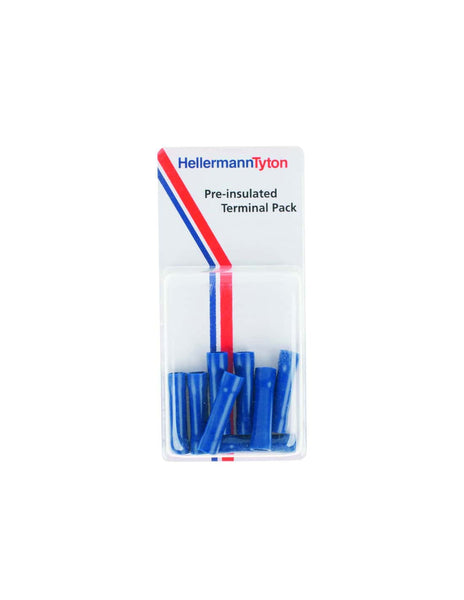 HellermannTyton Blue Pre-Insulated Butt Connectors 2.63mm - Terminal Pack, Wire Connector