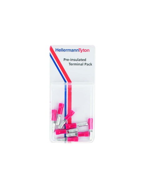 HellermannTyton Terminal Preinsulated Male Red Bullet Electrical Connector - chavda.com