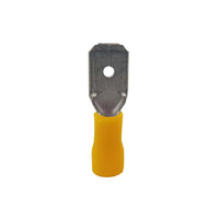 HellermannTyton Yellow Pre-Insulated Male Disconnect Terminal, 6.35mm Blade - Electrical Connector