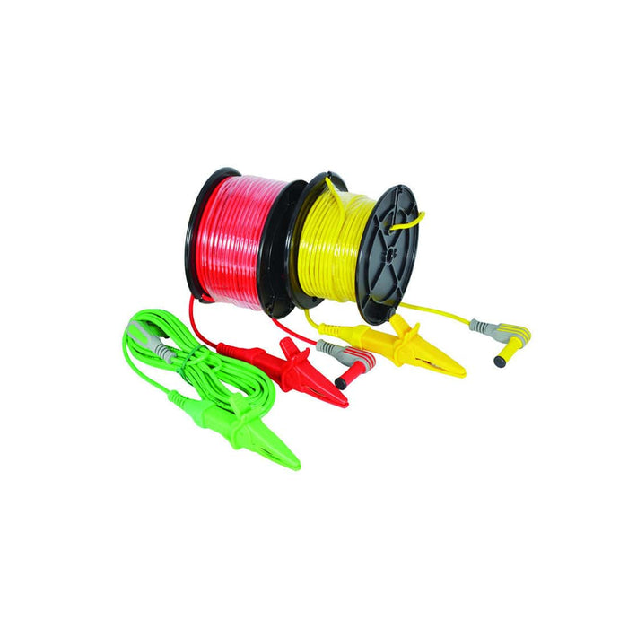 HellermannTyton Test Leads 3 Wire Earth Resistance R30 Y20 G5 - High-Quality Electrical Testing Equipment for Accurate Grounding Measurements.