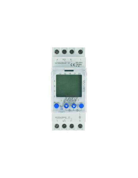 HellermannTyton : Timer Digital 7 Day Dual Relay Din Rail Mounted - TDDT72L