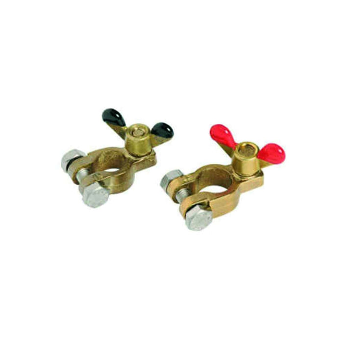Bronze Battery Terminal Clamps: Marine Grade Positive & Negative Connectors - Heavy Duty Automotive Electrical Wiring