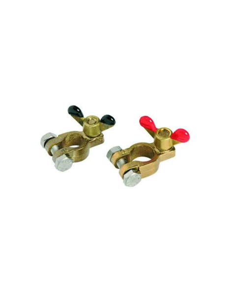 Bronze Battery Terminal Clamps: Marine Grade Positive & Negative Connectors - Heavy Duty Automotive Electrical Wiring
