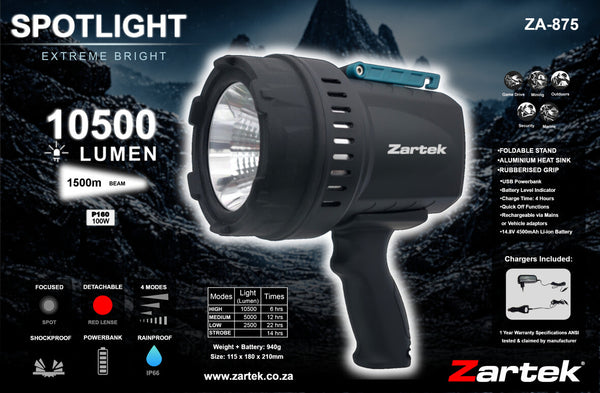 Zartek Extreme Mega Bright Spotlight 10500 Lumen  -ZA-875