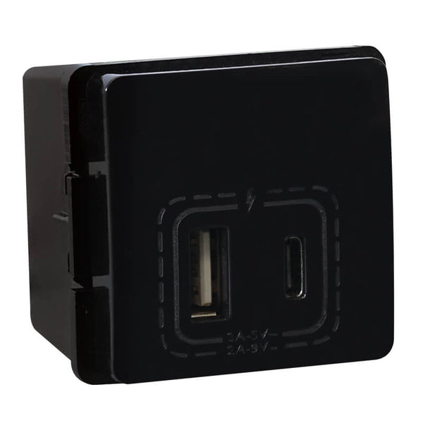 Major Tech VETi 1 - 18W Combined USB-A & USB-C Socket Outlet - Modular | V212BK - image 1