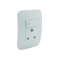 Major Tech Single RSA Socket WT/WT (100mmx50mm) Vertical VG20WTC