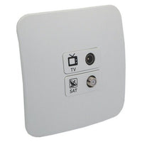 Major Tech VETi 1 - TV and Satellite Socket Outlet - Complete | V3012CWWT