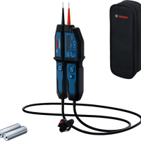 BOSCH GVT 1000-15 Voltage Tester: Electrical tool for AC/DC voltage testing up to 1000V. Includes case & batteries.
