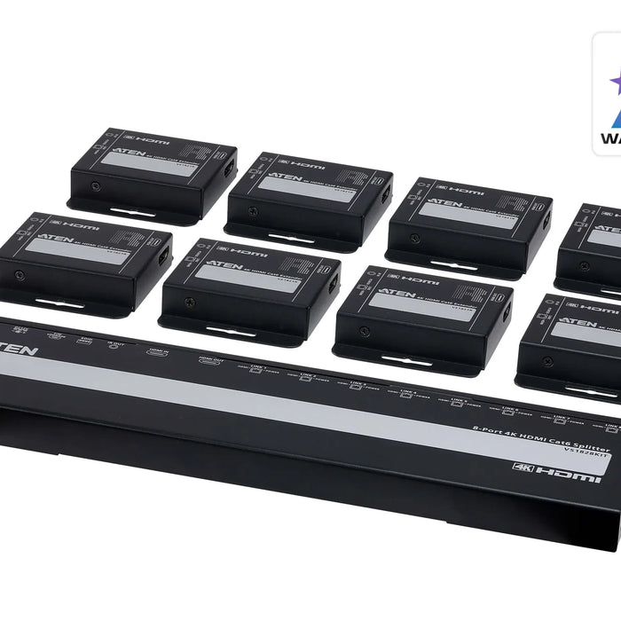 4-Port 4K HDMI Cat 6 Splitter with Receivers - 1 splitter and 8 receivers-VS1828KIT