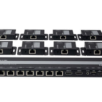 4-Port 4K HDMI Cat 6 Splitter with Receivers - 1 splitter and 8 receivers-VS1828KIT