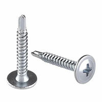 FISCHER 8x13mm American Wafer Head TEKS Screws - Self-Drilling Metal Fasteners, Silver