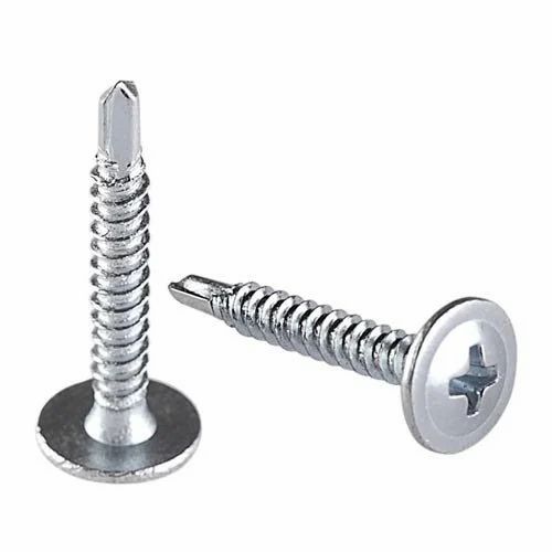 FISCHER 8x13mm American Wafer Head TEKS Screws - Self-Drilling Metal Fasteners, Silver