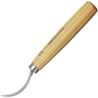 Spoon Knife Half Round Small Bevel Left - Wood Carving Tool, Swiss Made, Ash Handle