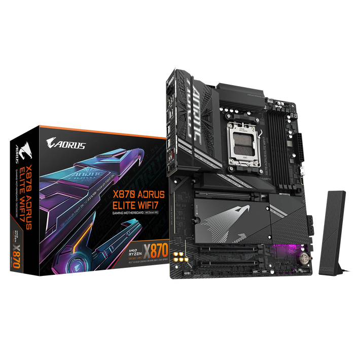 GIGABYTE Aorus AMD X870 Chipset for AMD AM5; 4x DDR5; 4x M2; 2x HDMI (1x Front)/2 x USB4® USB Type-C®; ATX. Gigabyte