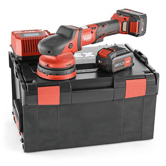 Flex Random Orbital Polisher with Positive-Action Drive, brushless, 2x 5.0Ah battery, i-charger,  in CC 438413