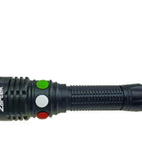 Zartek 4 LED Colour Signal BRIGHT Torch 
White, Red, Yellow, Green, Durable Aluminium IP65
Recharge Type C USB  Li-ion Battery and Charger Included