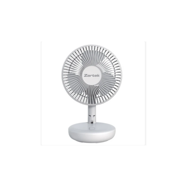 Zartek ZA-160-W Rechargeable Portable Fan – WHITE