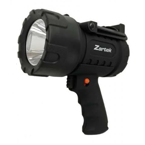 Extreme Mega Bright Spotlight, XHP50 LED, 1800lm, Rechargeable High Capacity Battery, Heavy Duty, mains & vehicle charger, detach. RED Lense, Fully Rubber, carry strap